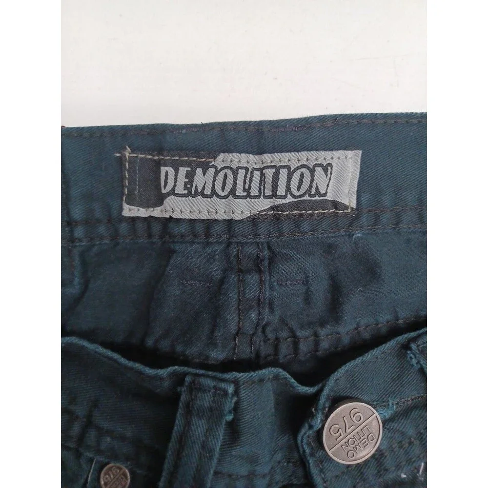 Demolition Mens Urban Wear Black Jeans Sz 32x30 Moto Skinny Rhinestone Embellish